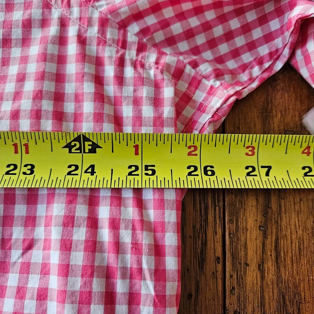 B. Draddy Kinloch Mens XL Pink/Rd Gingham Checkered Button Up Long‎ Sleeve Shirt